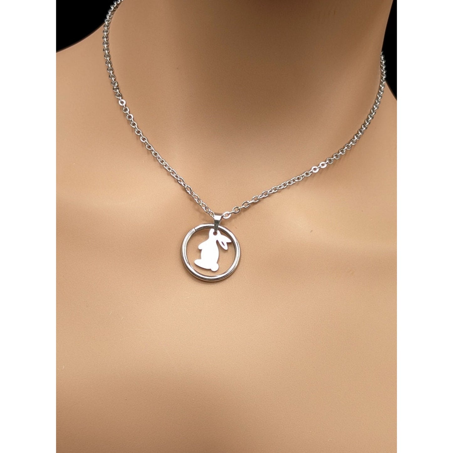 Bunny Rabbit Charm O Ring Day Collar with Locking Options