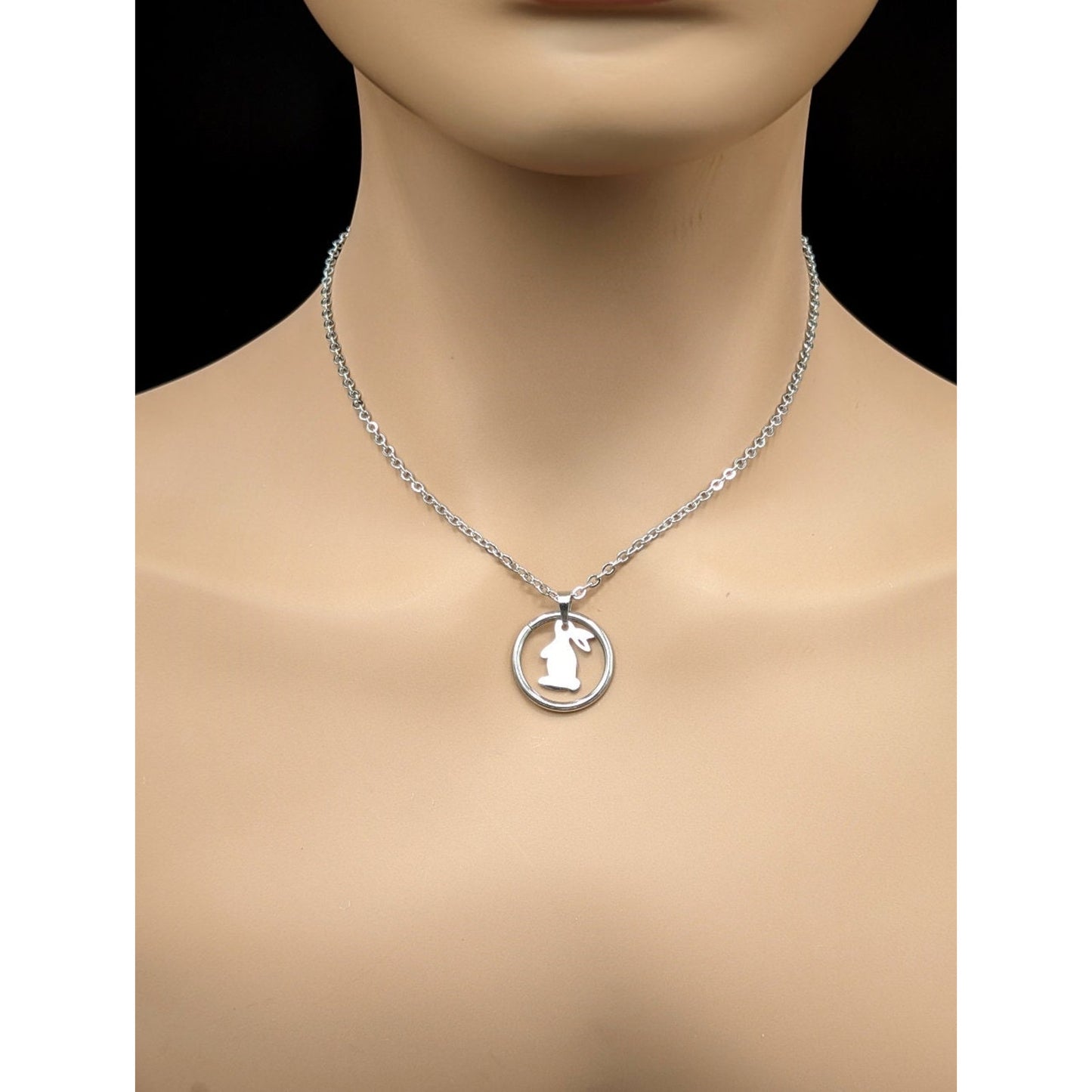 Bunny Rabbit Charm O Ring Day Collar with Locking Options