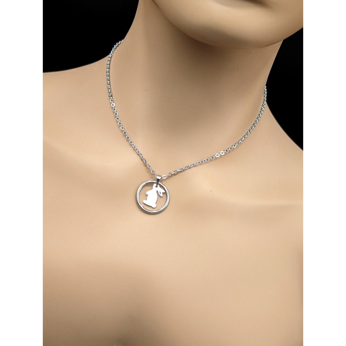 Bunny Rabbit Charm O Ring Day Collar with Locking Options