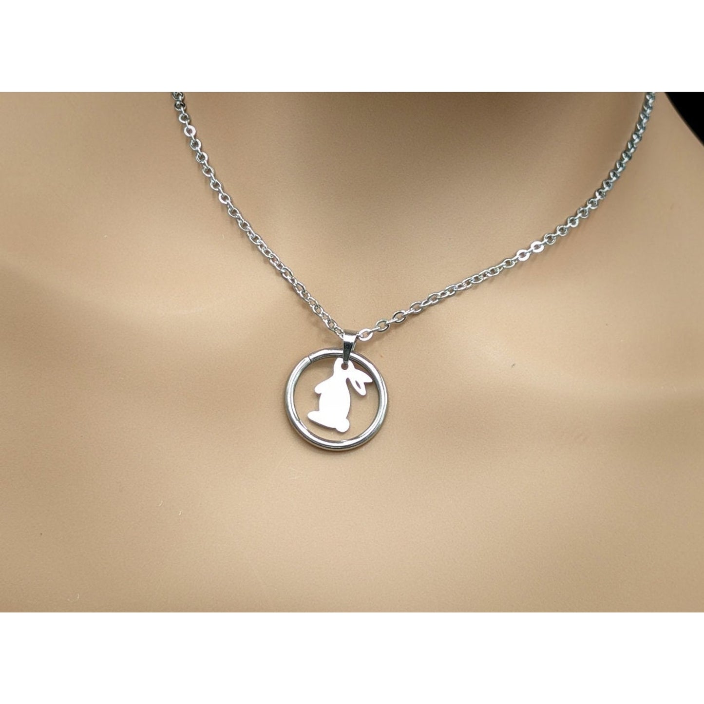 Bunny Rabbit Charm O Ring Day Collar with Locking Options