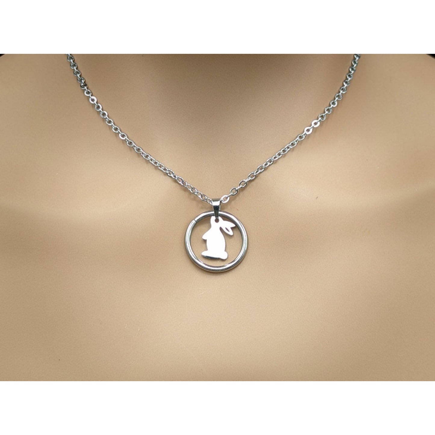 Bunny Rabbit Charm O Ring Day Collar with Locking Options