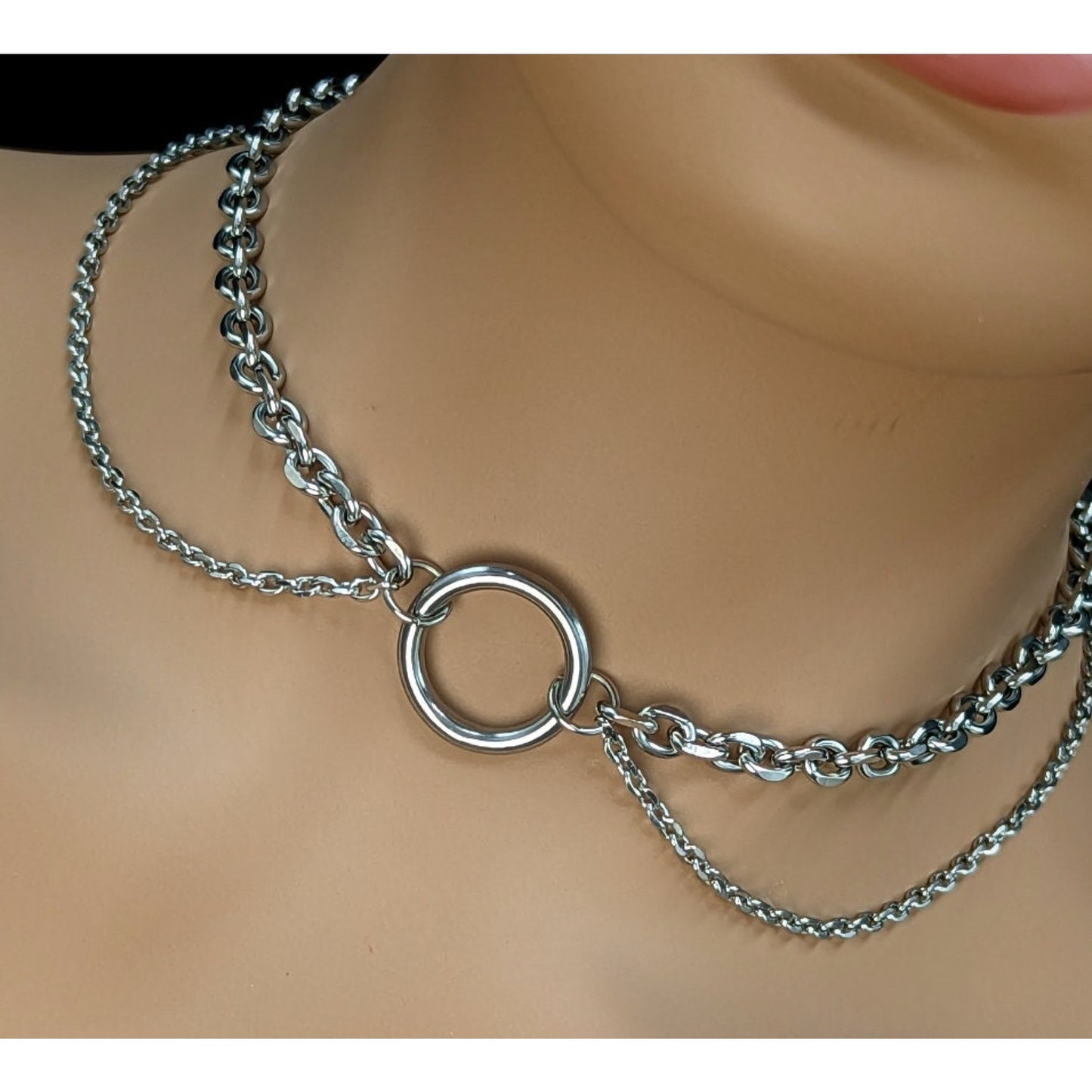 Double Chain Single O Ring Day Collar with Locking Options