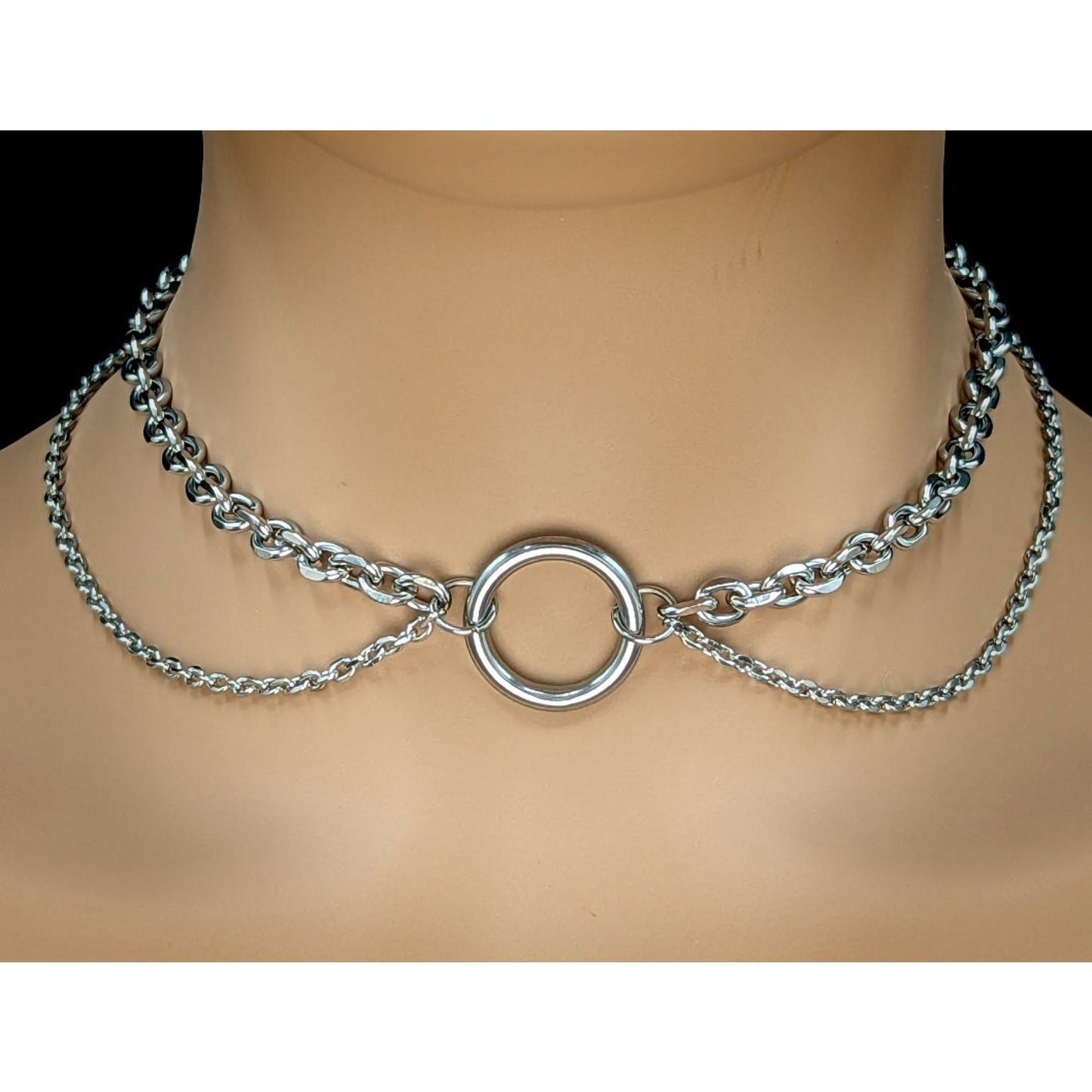 Double Chain Single O Ring Day Collar with Locking Options