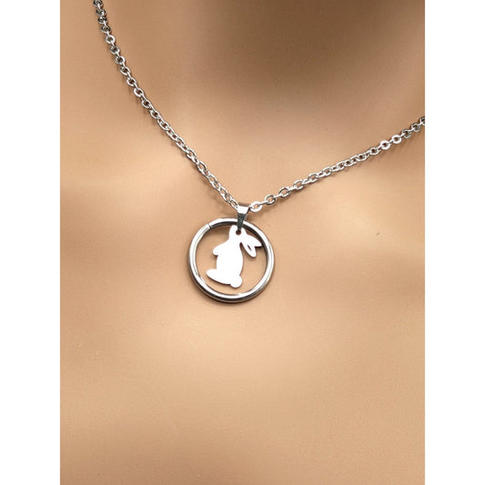 Bunny Rabbit Charm O Ring Day Collar with Locking Options