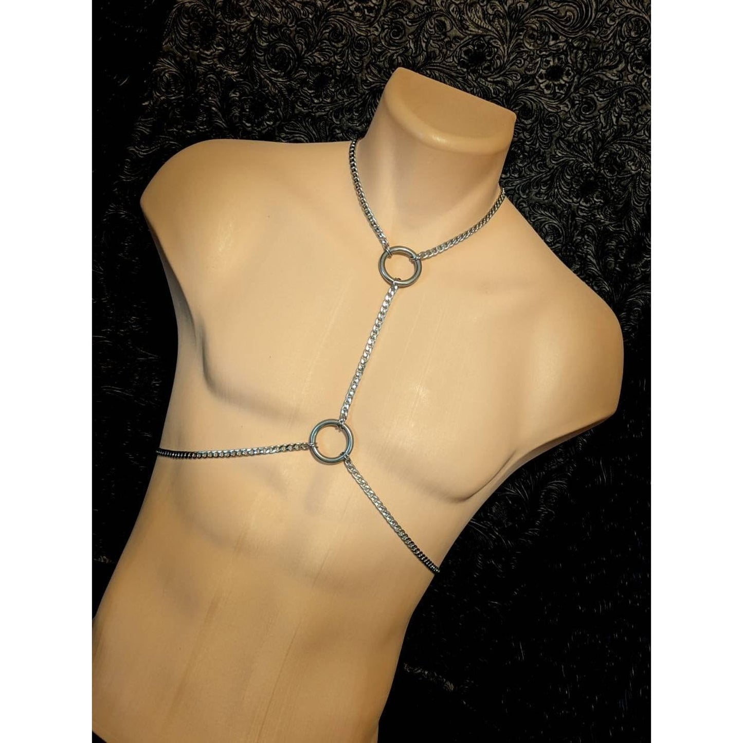 Unisex Heavy Stainless Steel O Ring Body Chain Harness