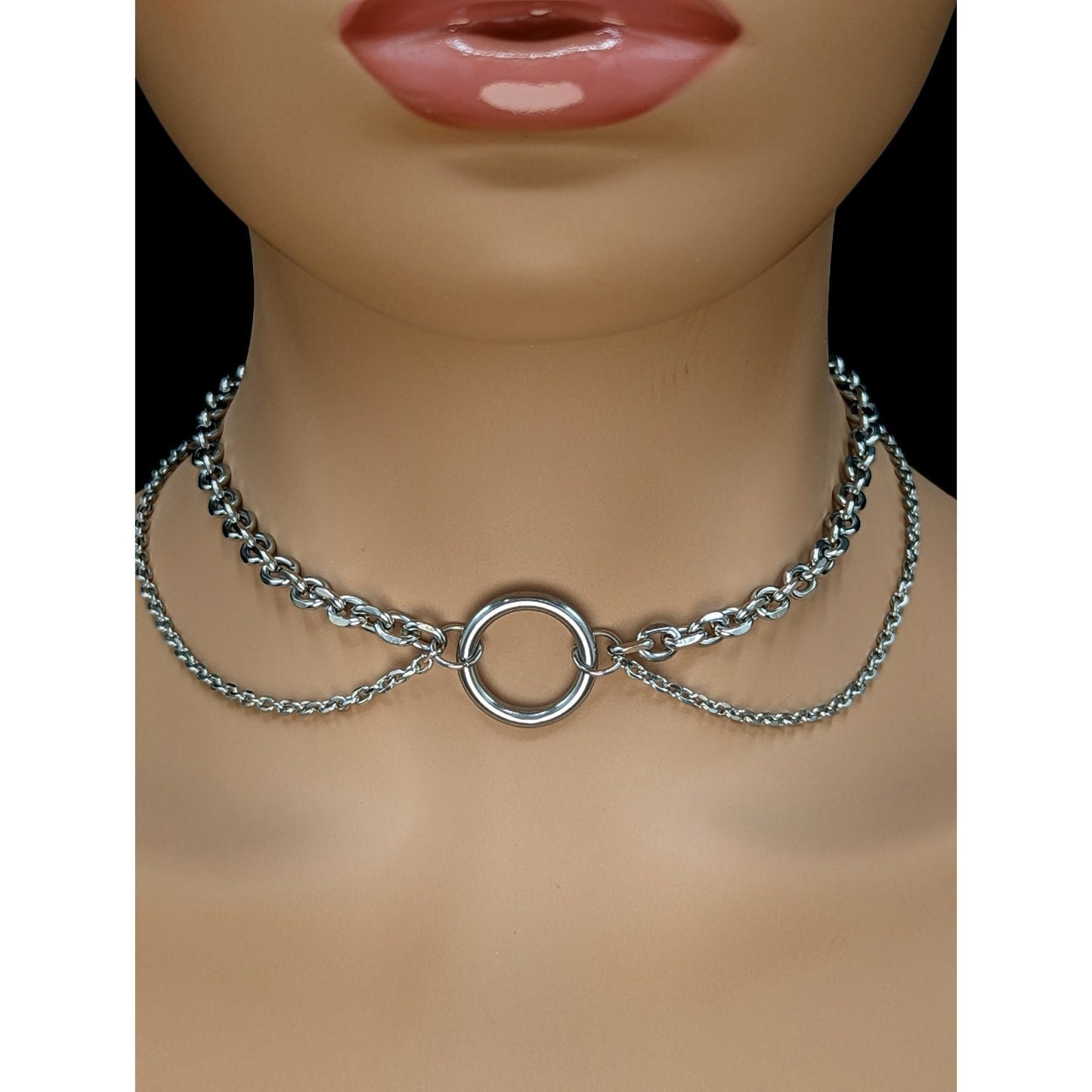 Double Chain Single O Ring Day Collar with Locking Options