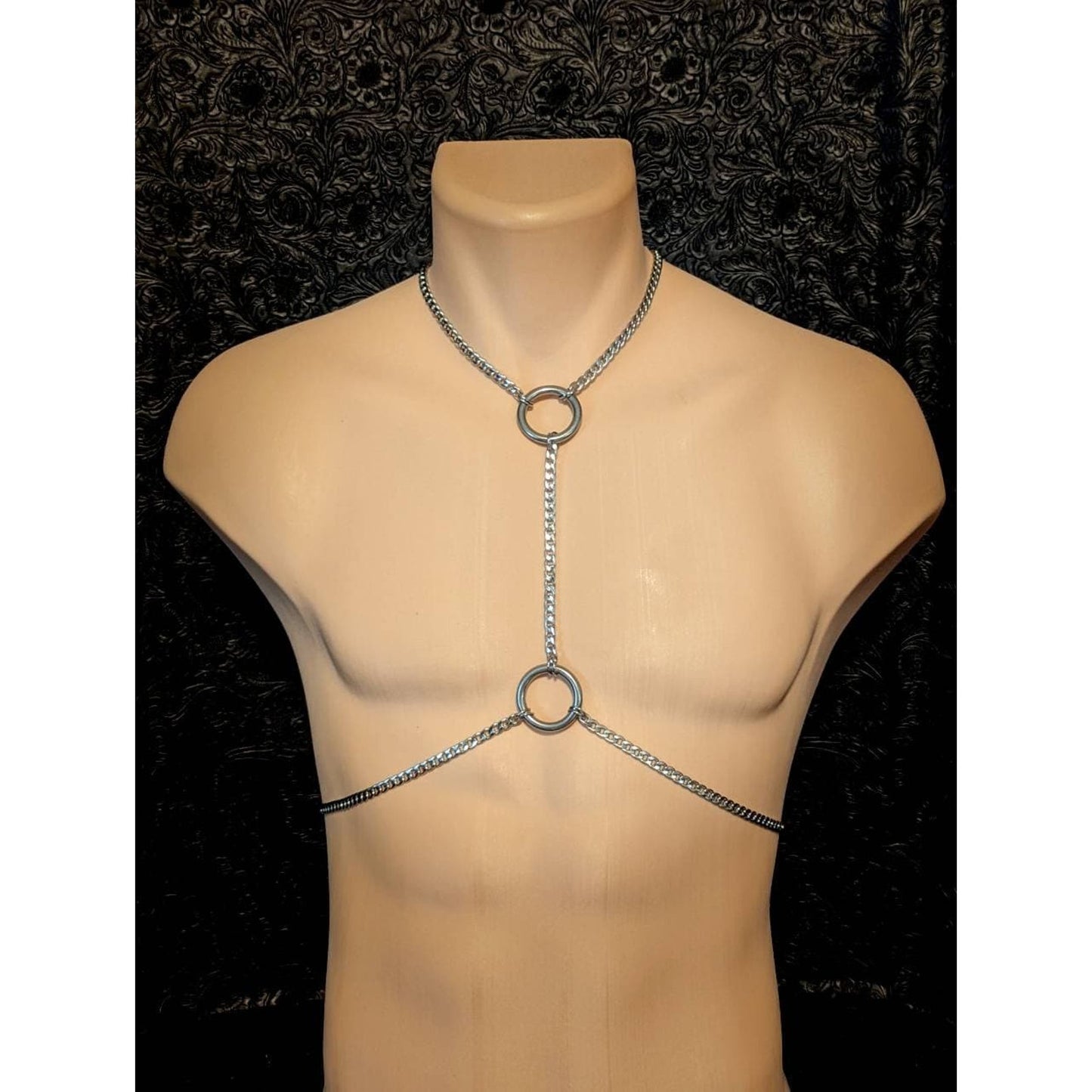 Unisex Heavy Stainless Steel O Ring Body Chain Harness