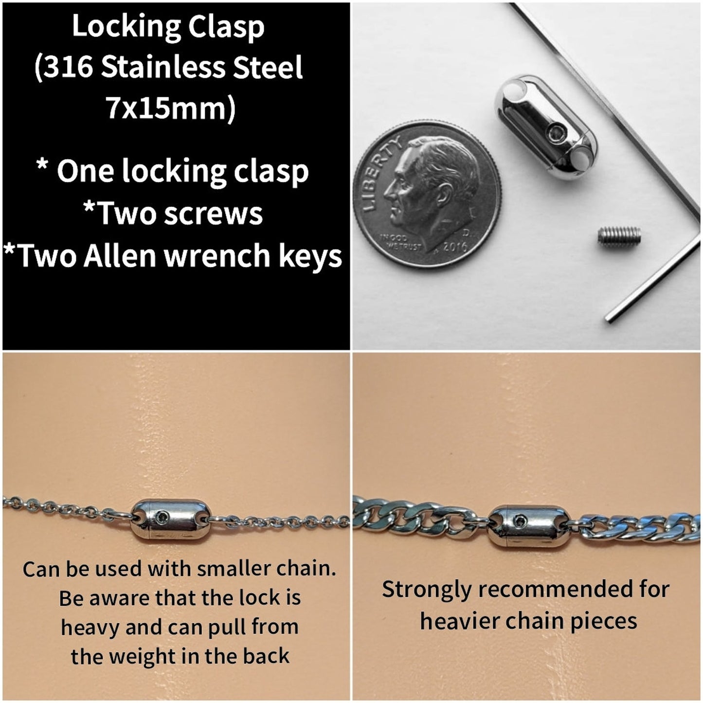 Not Sold Separately **Available only w/ purchase of choker/necklace** Locking Clasp BDSM DDLG Submissive Kink Fetish Custom Jewelry