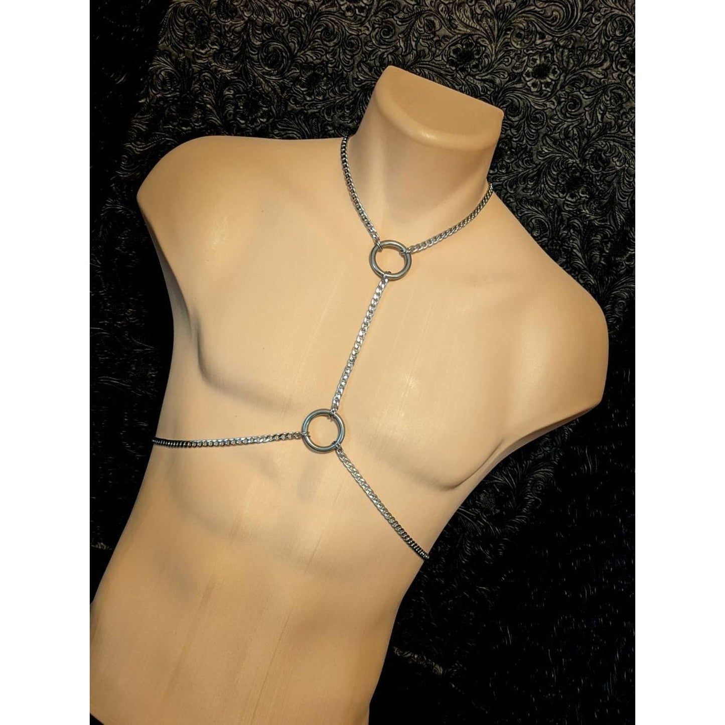 Unisex Heavy Stainless Steel O Ring Body Chain Harness