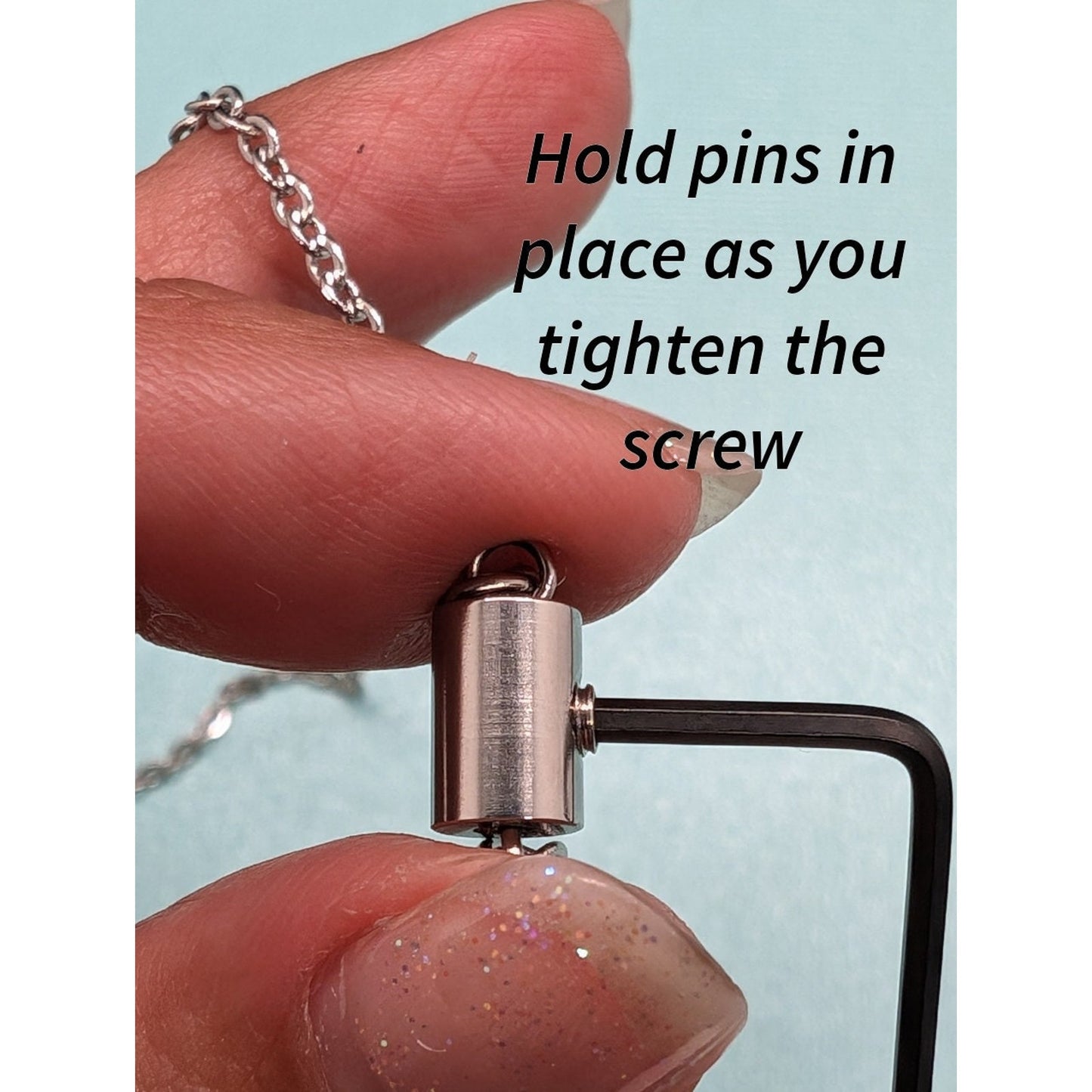 Not Sold Separately **Available only w/ purchase of choker/necklace** Stainless Steel Hex Lock - Large 8x5.5mm * Small 5x5.5mm